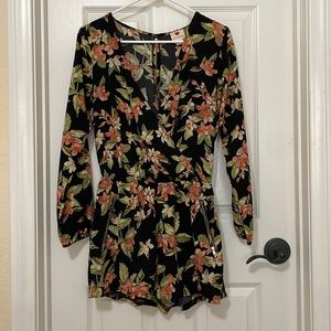 Floral long sleeve romper